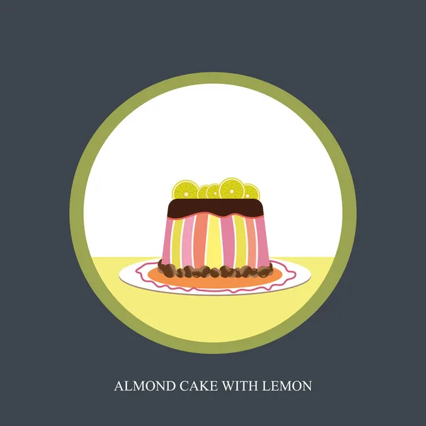 Çikolata kremalı limonlu pasta. Beyaz bir arkaplanda izole edilmiş.