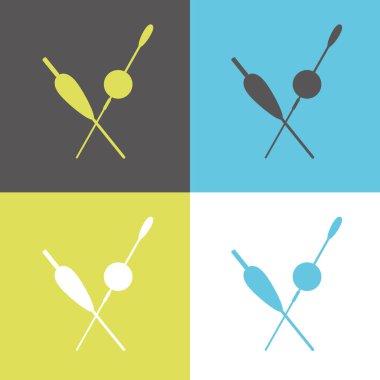 Renk arkaplanında izole edilmiş olta ipliği simgeleri ayarlayın. Vektör