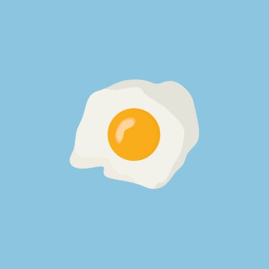 Kızarmış yumurta beyaz arka planda izole edilmiş.