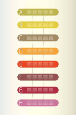 Infographic tasarım şablonu. 8 adımlı yaratıcı bir kavram. İş akışı düzeni, diyagram, pankart, web tasarımı için kullanılabilir. Vektör illüstrasyonu.