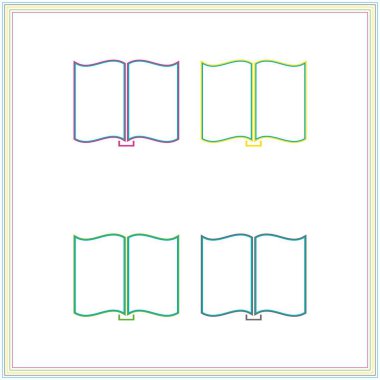 Açık kitabın vektör illüstrasyon simgesi