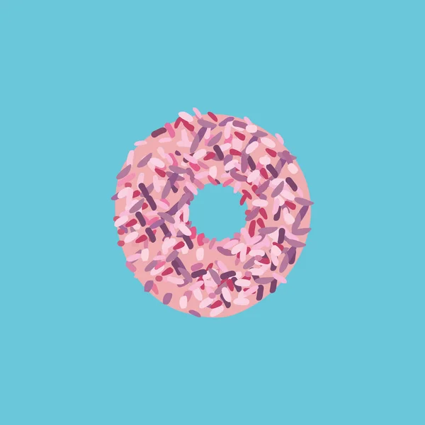 Colourful Vector Illustration Sweet Tasty Donut — Stock Vector