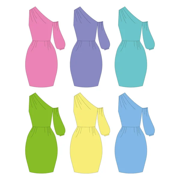 Conjunto Magníficos Dresses Vector Ilustración — Archivo Imágenes Vectoriales