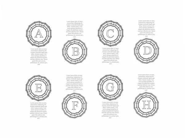 Infographic tasarım şablonu. 8 adımlı yaratıcı bir kavram. İş akışı düzeni, diyagram, pankart, web tasarımı için kullanılabilir. Vektör illüstrasyonu.