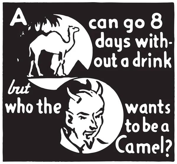 Μια καμήλα μπορούν να πάνε 8 ημέρες — Διανυσματικό Αρχείο