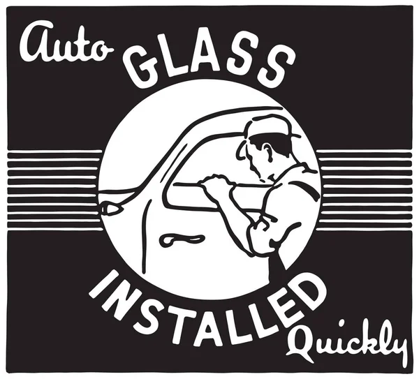 Auto Glass Installed — Stock Vector