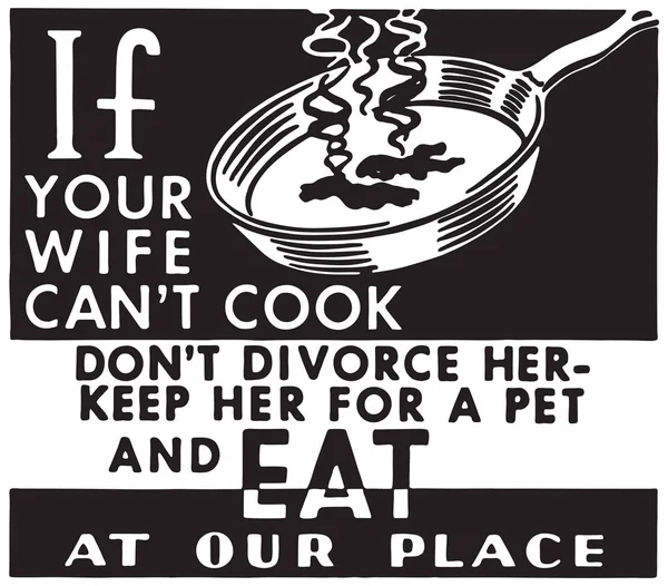 Als je vrouw niet kan koken — Stockvector
