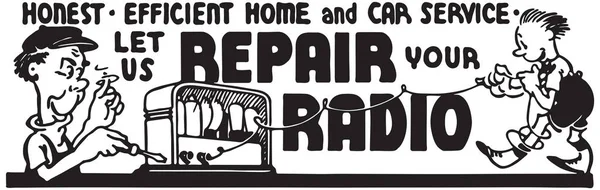 Déjanos reparar tu radio — Vector de stock