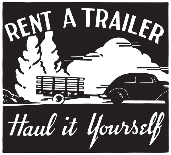 Rent A Trailer — Stock Vector