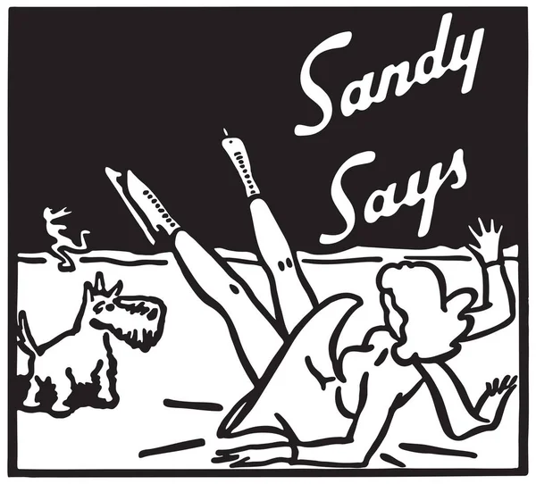 Sandy zegt 4 — Stockvector
