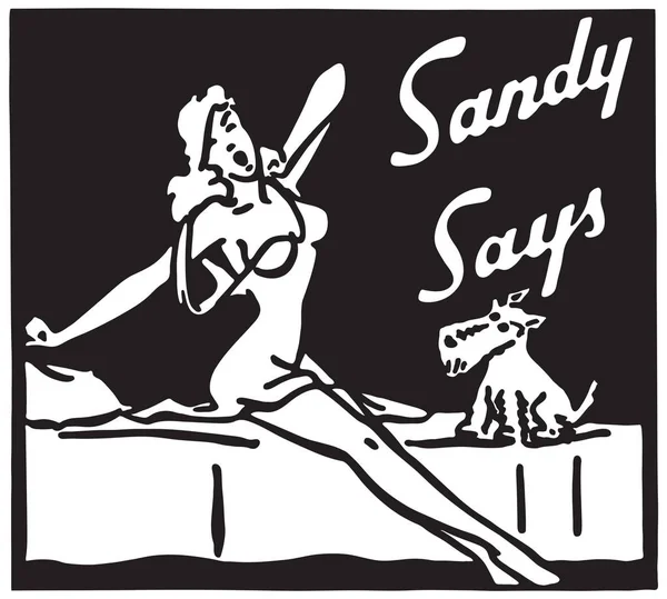 Sandy mengatakan 7 - Stok Vektor