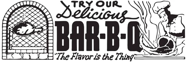 Essayez notre délicieux Bar BQ 2 — Image vectorielle