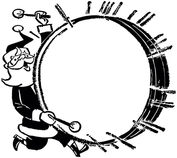 Kerstman met Bass Drum — Stockvector