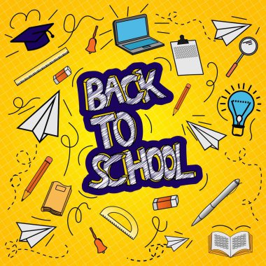 El çizimi, okul öğelerine geri dönen Doodle koleksiyonu