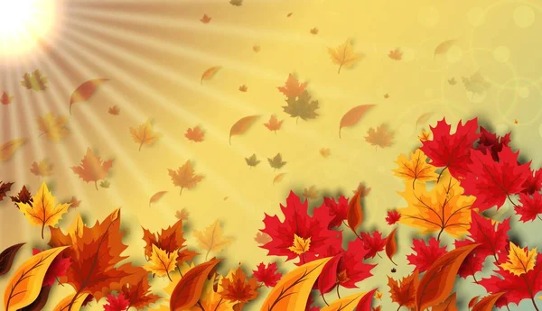 Φθινόπωρο Φόντο Πεσμένα Φύλλα — Διανυσματικό Αρχείο