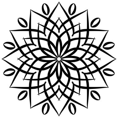 Mandala süs sanatı basittir. Fas 'ta, Hindistan' da, İslam 'da, Çin' de, Nepal 'de ya da Arap tarzında siyah-beyaz etnik desenler. Dekorasyon. Zentangle Mandala