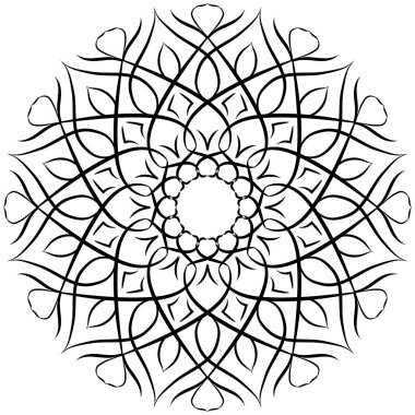 Mandala süs sanatı basittir. Fas 'ta, Hindistan' da, İslam 'da, Çin' de, Nepal 'de ya da Arap tarzında siyah-beyaz etnik desenler. Dekorasyon. Zentangle Mandala