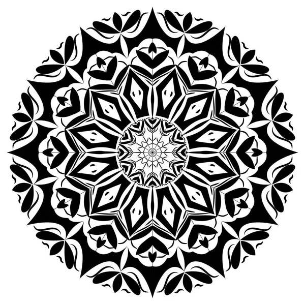 Geometriska Mandalas Målarbok Sida Zigzag Prydnad Runt Element För Design — Stockfoto