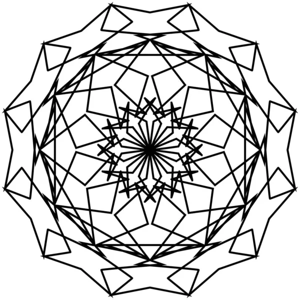 Geometric Mandalas Coloring Book Page Zigzag Ornament Element Design Decorative — Stock Photo, Image