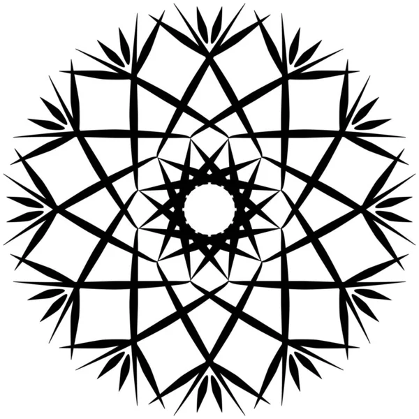 Mandala Ornament Art Simple Black White Ethnic Patterns Moroccan Indian — Stock Photo, Image