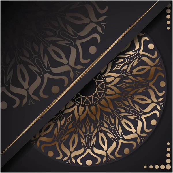 Fundo Design Mandala Ornamental Luxo Cor Dourada Ornamento Elegante Convite — Vetor de Stock