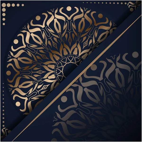 Fundo Mandala Luxo Com Padrão Arabesco Dourado Fundo Ornamental Cartão — Vetor de Stock