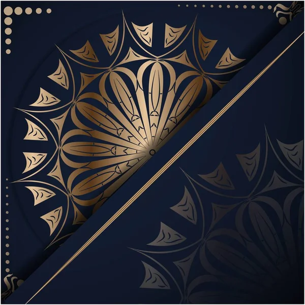 Luxury Mandala Background Golden Arabesque Pattern Ornamental Background Wedding Card — Stock Vector