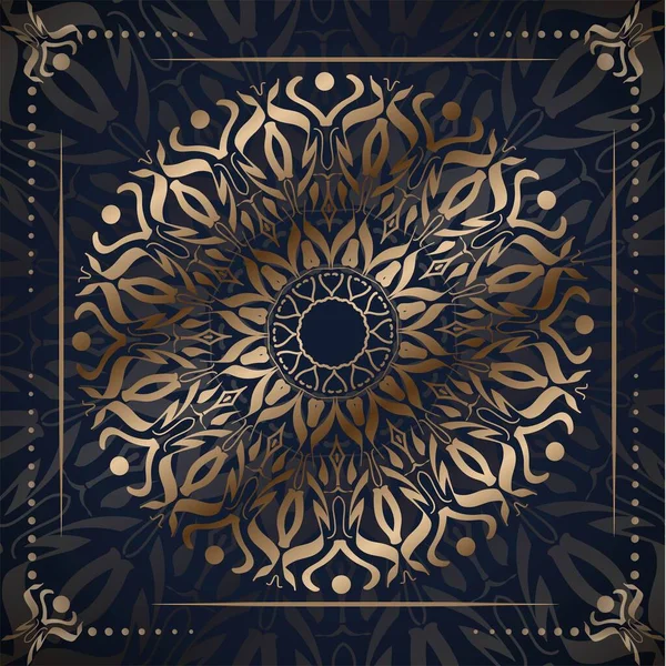 Fundo Mandala Luxo Com Padrão Arabesco Dourado Fundo Ornamental Cartão — Vetor de Stock