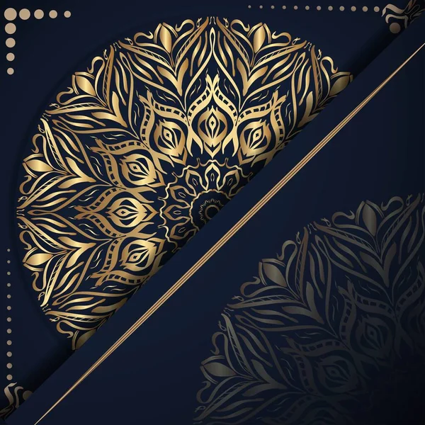 Fundo Mandala Luxo Com Padrão Arabesco Dourado Fundo Ornamental Cartão — Vetor de Stock