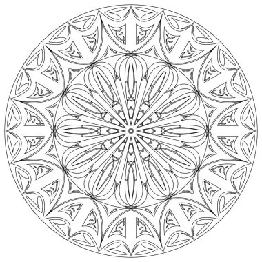 Yetişkin boyama kitabı, rahatlamak için bir zen mandala resmi sayfası