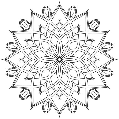 Yetişkin boyama kitabı, rahatlamak için bir zen mandala resmi sayfası