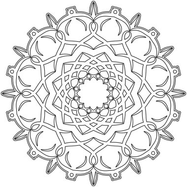 Mandala. Boyama sayfası. Vektör illüstrasyonu.