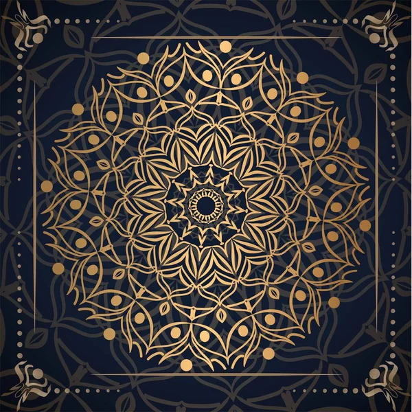 Luxe Mandala Achtergrond Met Gouden Arabesque Patroon Decoratieve Achtergrond Bruidskaart — Stockvector