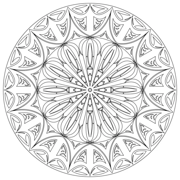 Libro Para Colorear Para Adultos Página Una Imagen Zen Mandala — Vector de stock