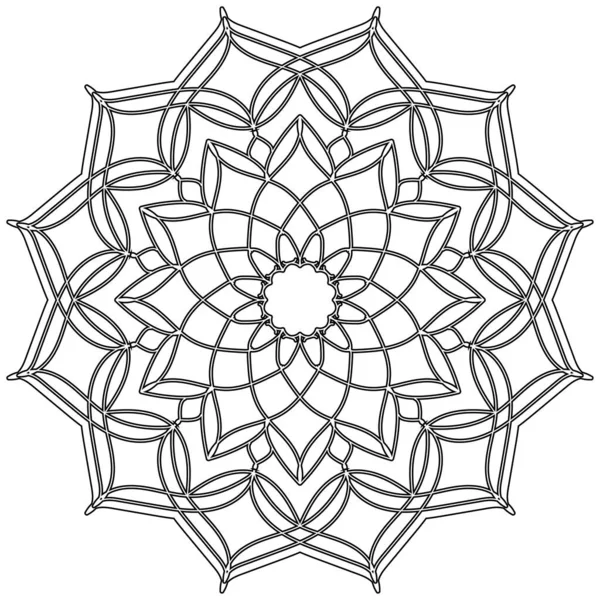 Adult Coloring Book Page Zen Mandala Image Relaxing — стоковый вектор