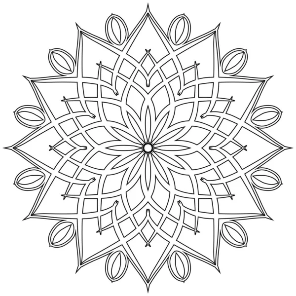 Adult Coloring Book Page Zen Mandala Image Relaxing — стоковый вектор