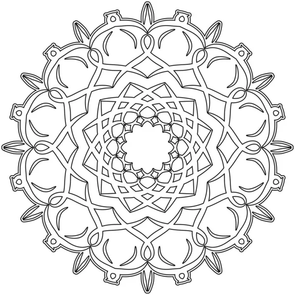 Mandala Omalovánky Vektorová Ilustrace — Stockový vektor