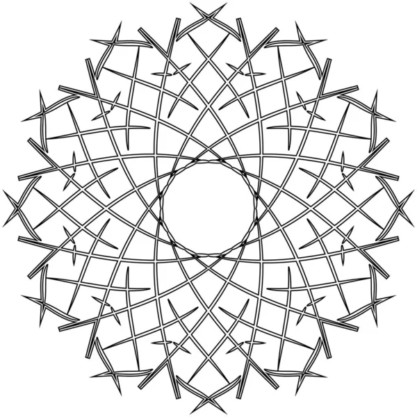 Pour Les Livres Colorier Mandala Outline Black White Ethnic Patterns — Image vectorielle