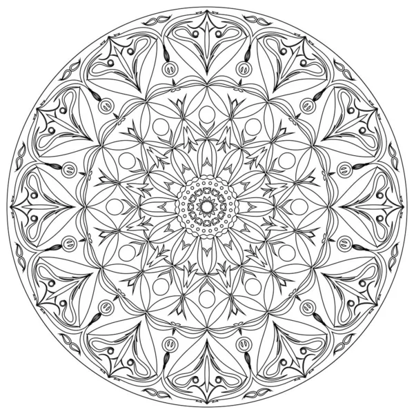 Mandala Página Para Colorear Ilustración Vectorial — Vector de stock