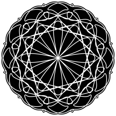 Mandala sanatı güçlü bir siyah bağbozumu tarzında yeni güncelleme