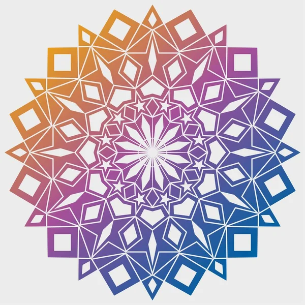 Mandala Gradiente Redondo Sobre Fondo Blanco Aislado Mandala Vectorial Hobo — Archivo Imágenes Vectoriales