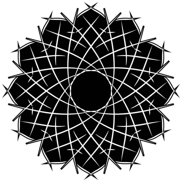 Mandala Art Dans Style Vintage Noir Fort Nouvelle Mise Jour — Image vectorielle
