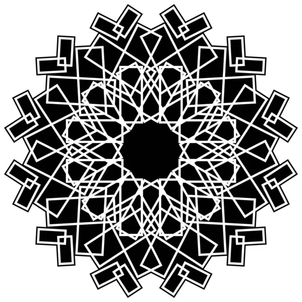 Arte Mandala Fuerte Estilo Vintage Negro Nueva Actualización — Vector de stock