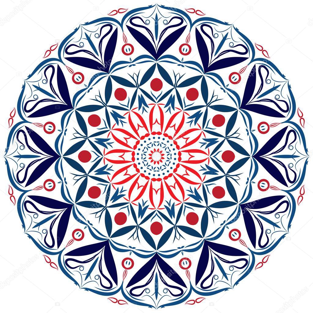 Mandala art Vector Ethnic Oriental Circle Ornament.