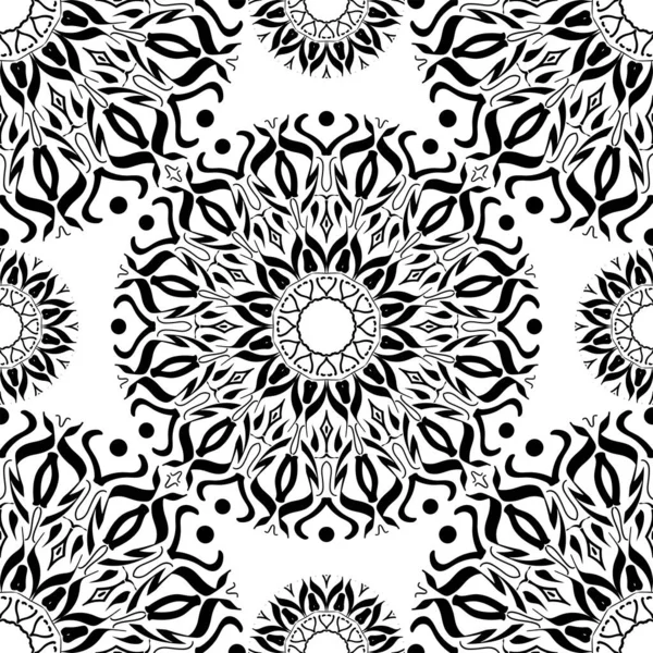 Seamless Pattern Antique Decorative Elements Hand Drawn Background Islam Arabic — Stock Vector