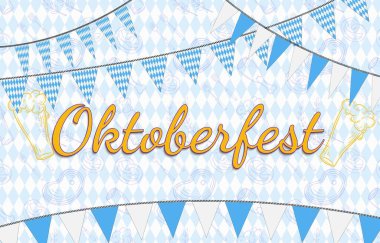 Oktoberfest geçmişi, Alman bira festivali için Banner tasarımı Oktoberfest modern yazıyla