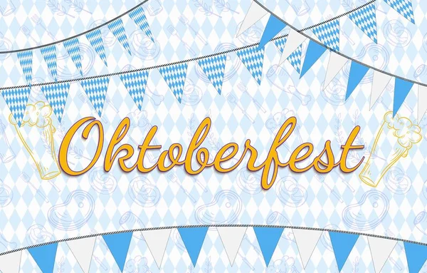 Wiesn Hintergrund Bannerdesign Für Das Oktoberfest Mit Moderner Schrift — Stockvektor