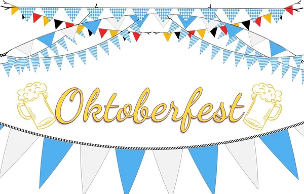 Oktoberfest Fond Conception Bannière Pour Festival Bière Allemand Oktoberfest Avec — Image vectorielle