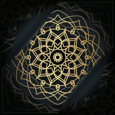 Davetiye kapağı için lüks mandala arka planı, 3D