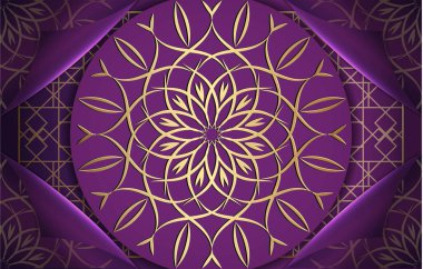 Davetiye kapağı için lüks mandala arka planı, 3D
